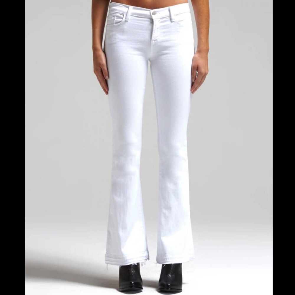 J Brand Mid rise the perfect length for sneakers white